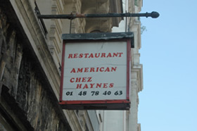 Chez Haynes American restaurant Paris